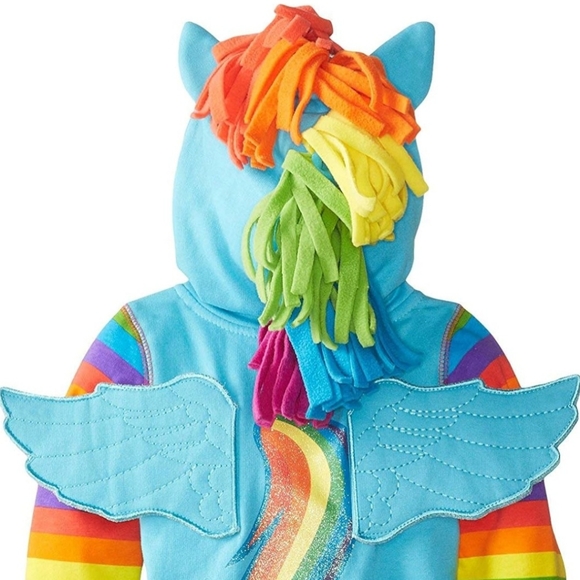 My Little Pony Girls' Little Rainbow Dash Blue Multi Colored Hoodie - Picture 9 of 10
